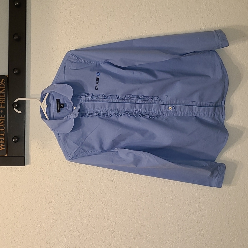 Chase Bank Lands' End Ruffled long sleeve shirt